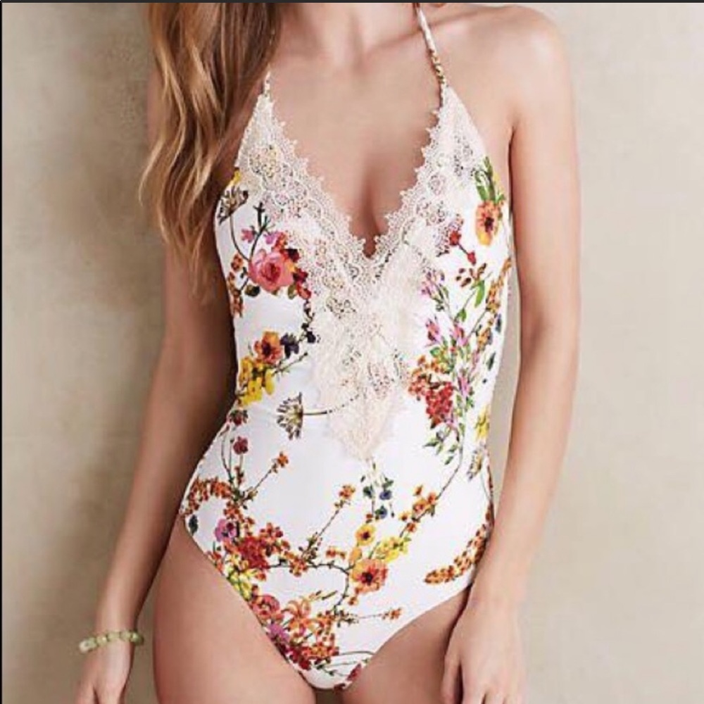 Anthropologie Allihop Lace Front Swimsuit